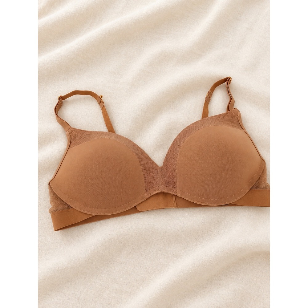 All.You. LIVELY T-Shirt Bra Women 36B Tan Mesh Trim Wireless